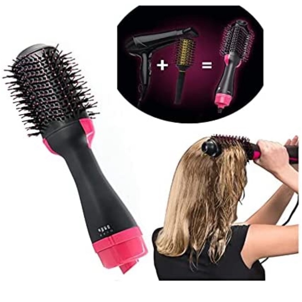 Hair Dryer&Volumizer Styler Hot Air Paddle Styling Brush Straightener Curler
